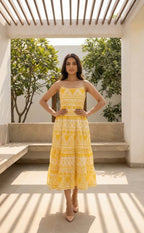 Sky Blue And Yellow Pure Cotton Inner With Embroidery Patch Pocket Work With Coat Indo Western