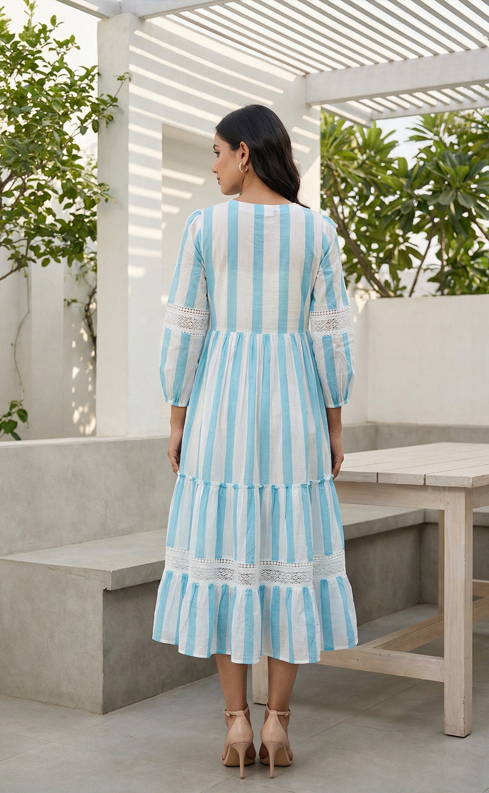 Sky Blue And Yellow Pure Cotton Inner With Embroidery Patch Pocket Work With Coat Indo Western