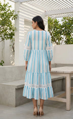 Sky Blue And Yellow Pure Cotton Inner With Embroidery Patch Pocket Work With Coat Indo Western