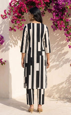 Black And White Cotton Co-ord Set