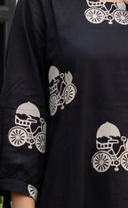 Black Cotton All-Over Printed Co-ord Set