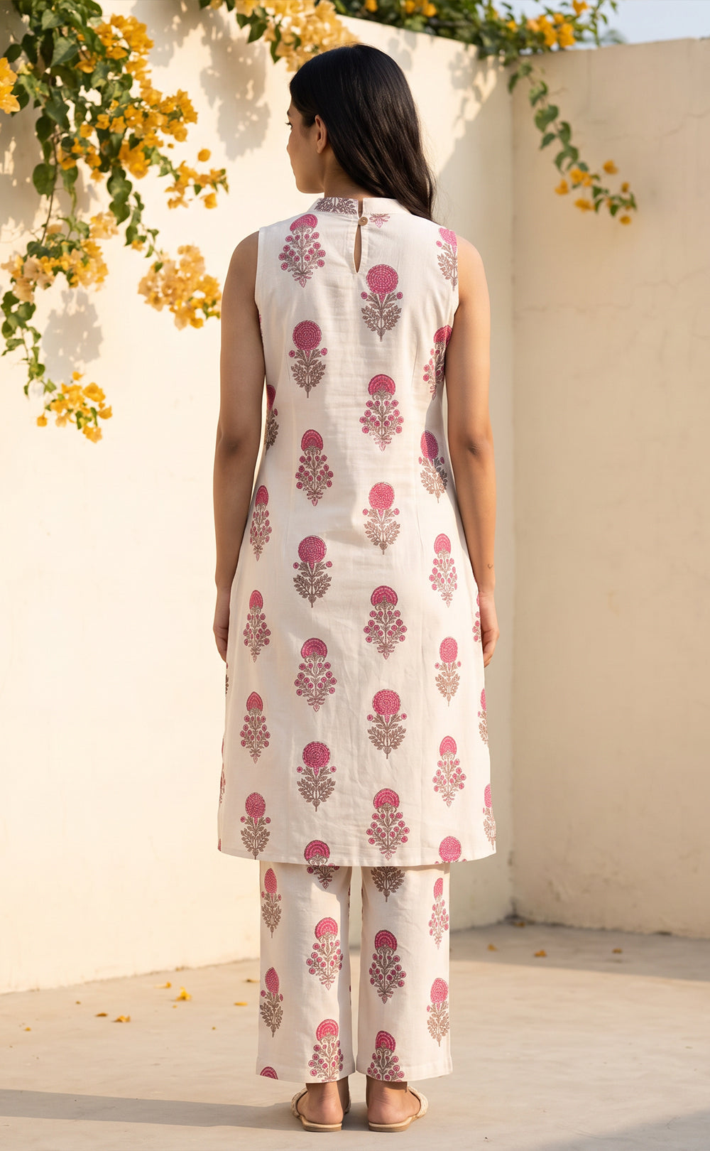 White Cotton All-Over Print Floral Printed Co-ord Set