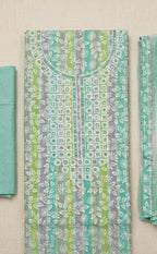 Multi Colour Cotton Leaf Printed Un-Stitched Dess Material