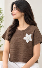 Dark Chocolate Brown Imported Plain T-Shirt