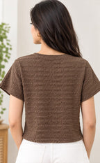 Dark Chocolate Brown Imported Plain T-Shirt