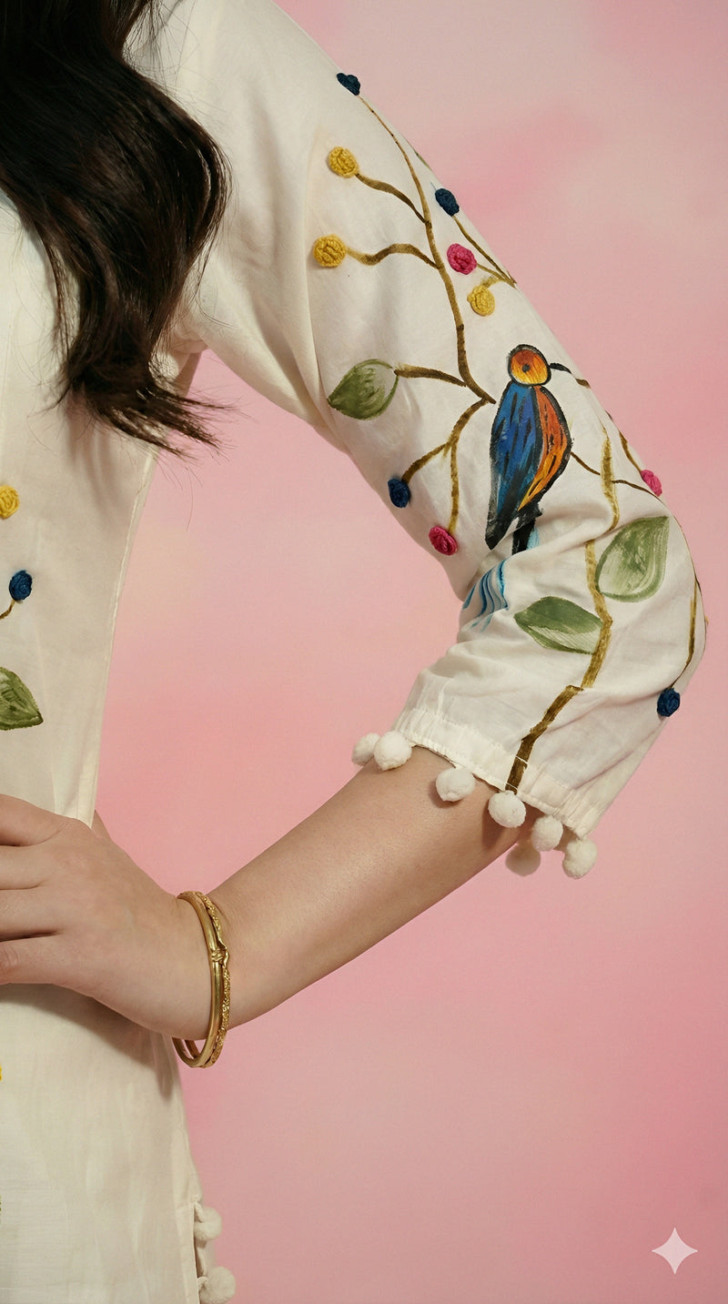 Bird Print Kurti Set