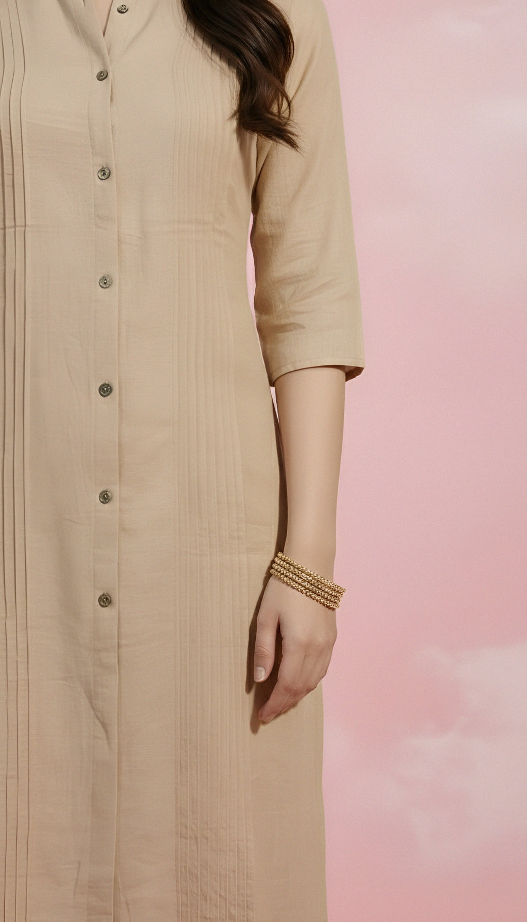 Whisper-White Straight Kurti