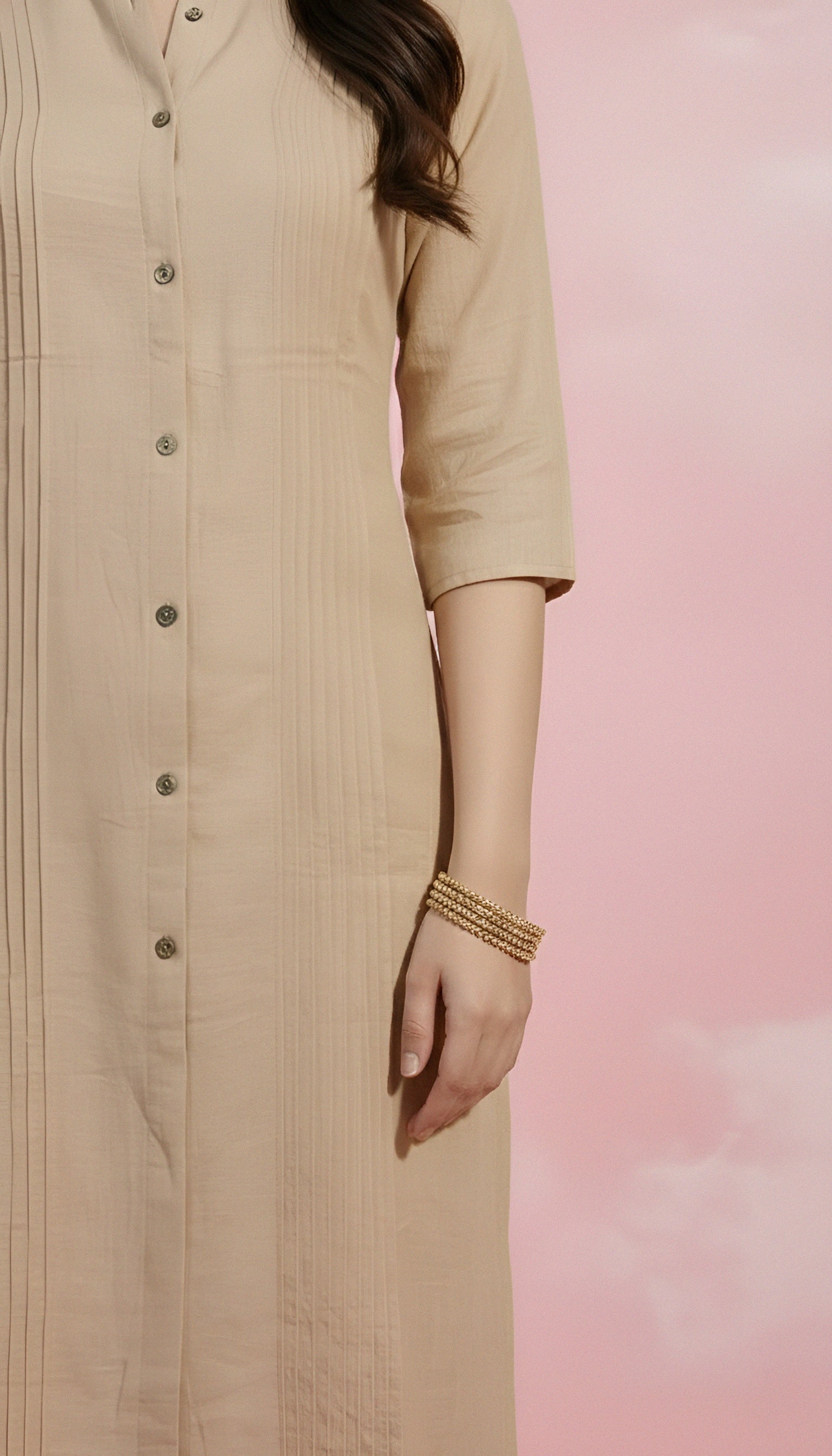 Whisper-White Straight Kurti