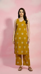 Lotus Printed Long Length Co-ord Set