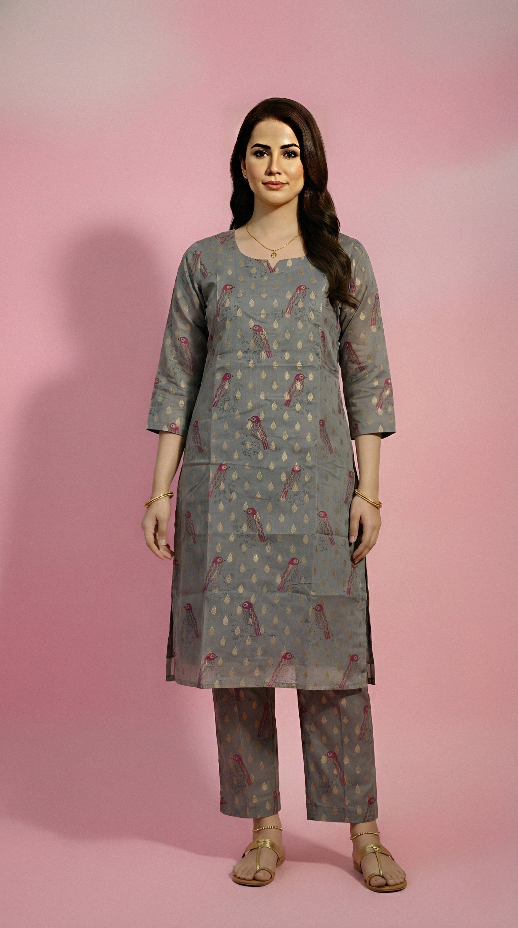 Koel Print Straigt kurti