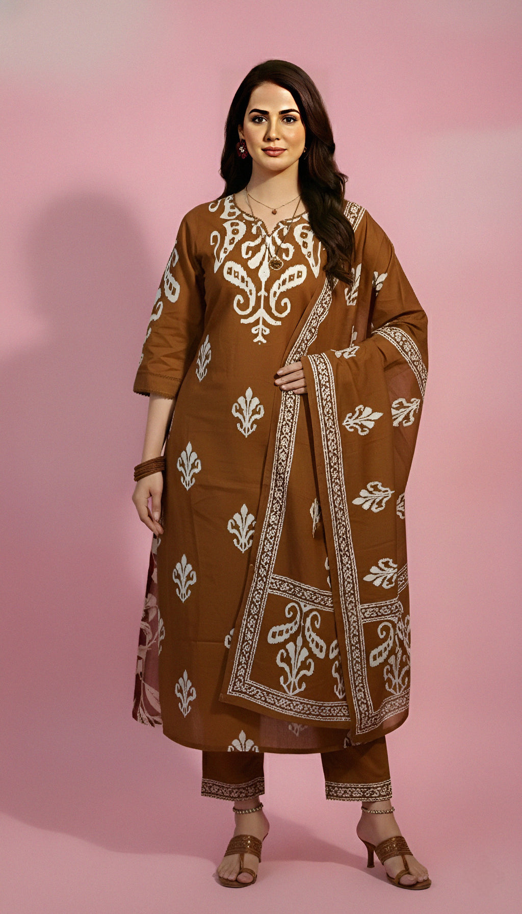 Brown Kurti Set