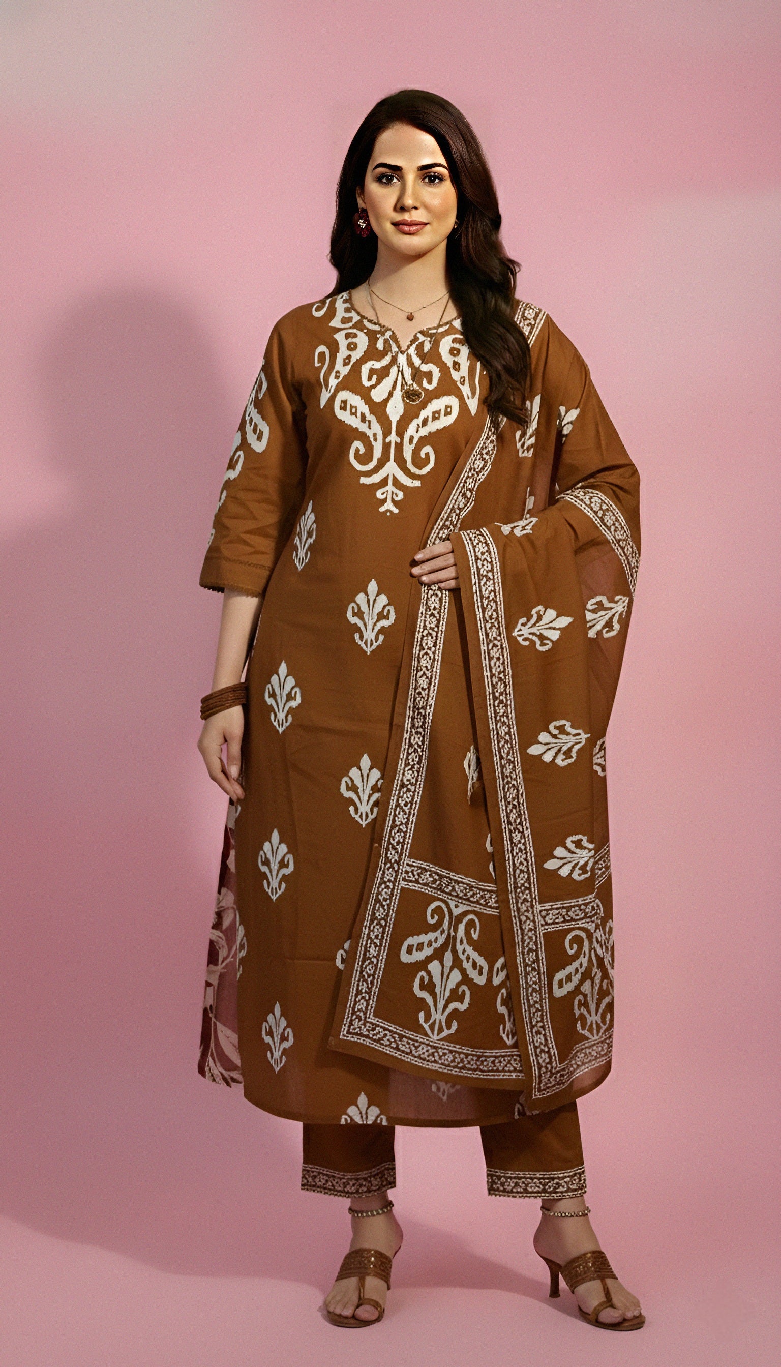 Brown Kurti Set