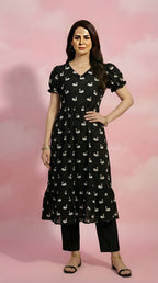 Swan Print Flair Kurti