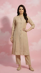 Whisper-White Straight Kurti