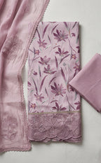Peach Pink Jaam Cotton Floral Printed Un-Stitched Dress Material