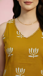 Lotus Printed Long Length Co-ord Set