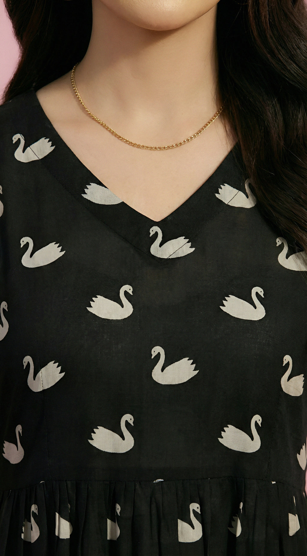 Swan Print Flair Kurti