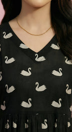 Swan Print Flair Kurti