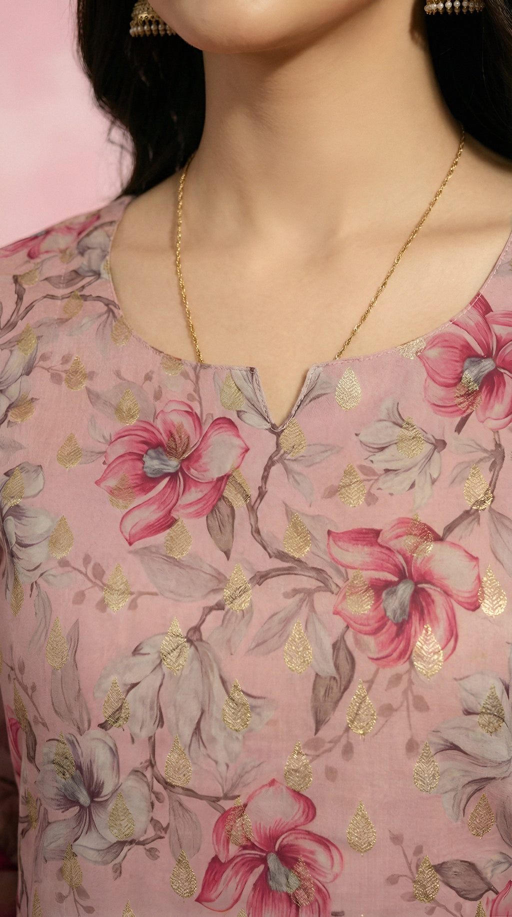 Blush Pink Straight Kurti