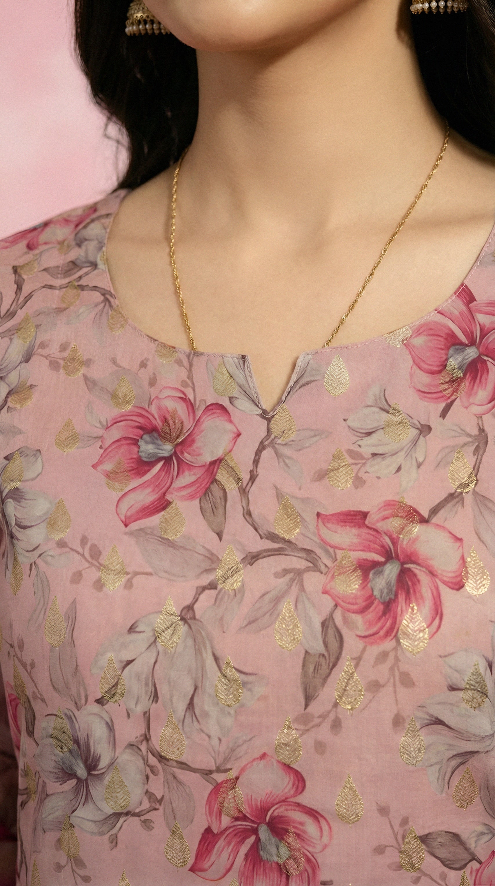 Blush Pink Straight Kurti