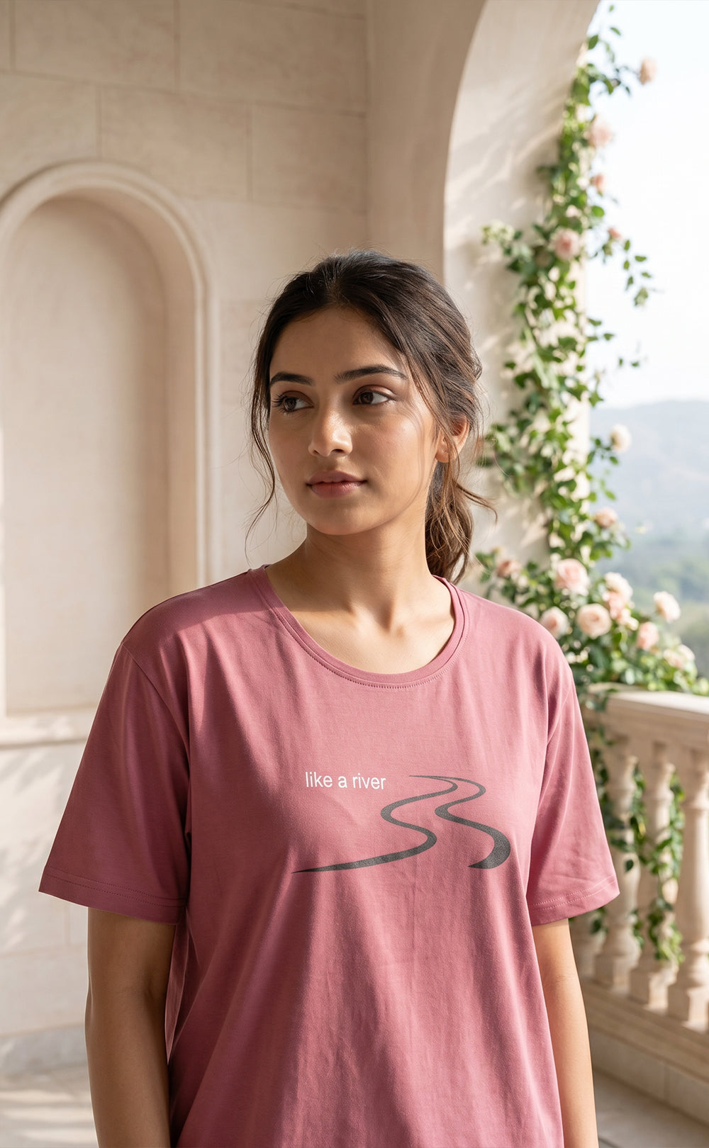 Dusty Rose Pink Plain Night Suit