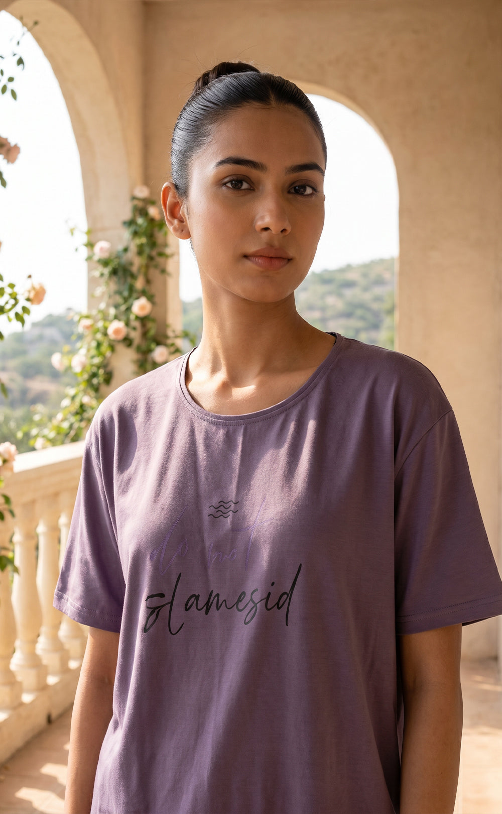 Lavender Plain Night Suit