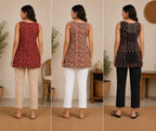 Cotton Straight Short Kurtis Combo – Pack of 3 with Free Cotton Sling Bag