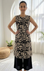 Black Cotton Abstract Printed Co-ord Set