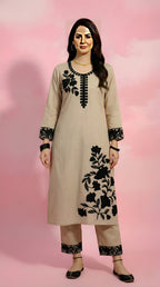 Elegant Black And White Kurti Set