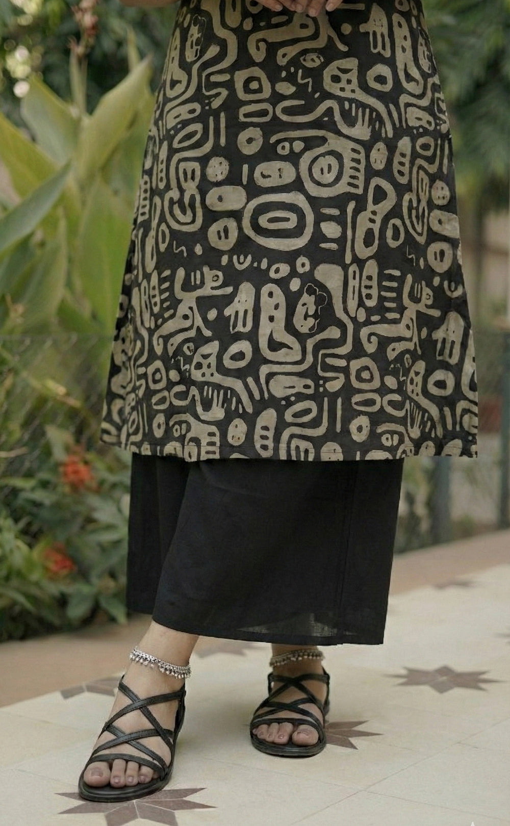 Black & White Polka Dot Plazo Set