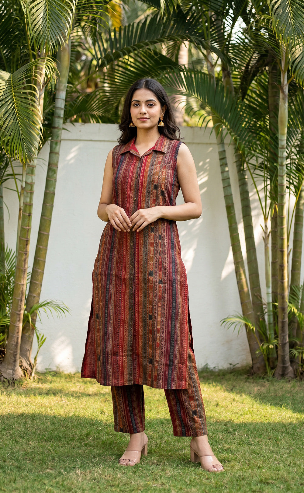 Marron Modal All-Over Printed Co-ord Set