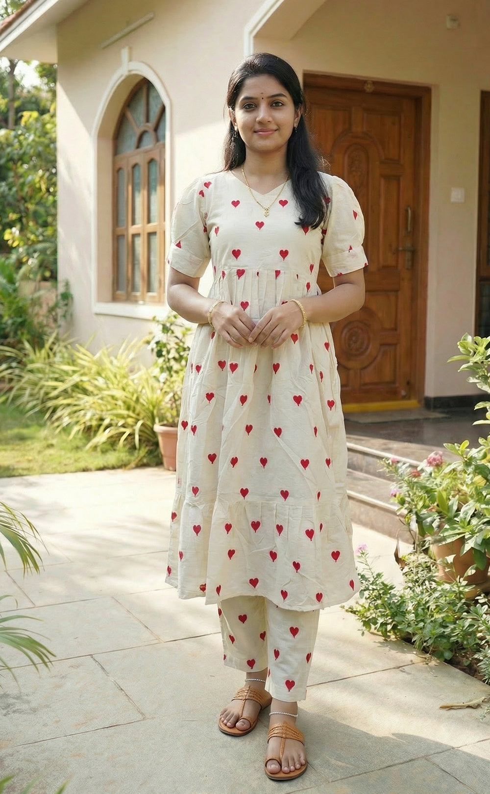 Red Heart Flair Kurti