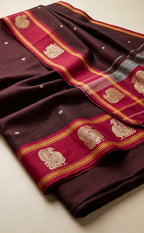 Deep Wine Cotton Buti Thread Work Un-Stitched Dress Material