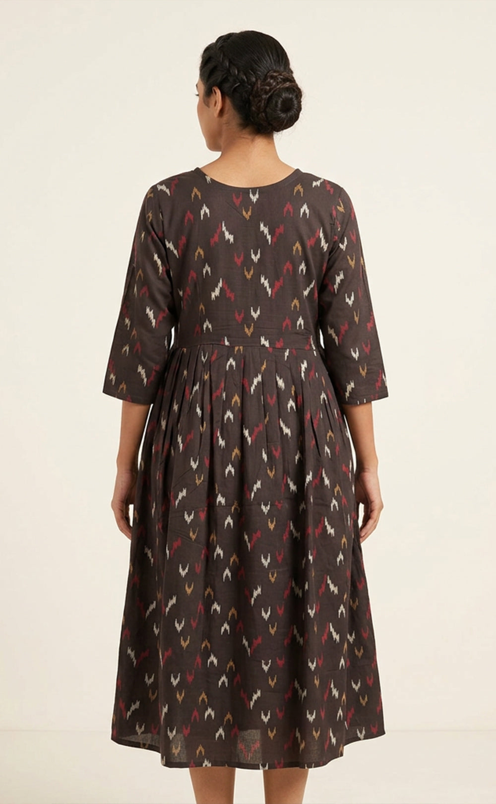 Dark Grey Rayon All-Over Printed Feeding Kurti