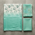 Mint Green Crepe Floral Printed Un-Stitched Dress Material